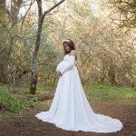 Maternity-photoshoot-dress-rental-wide-white-dress-with-loose-sleeves-1